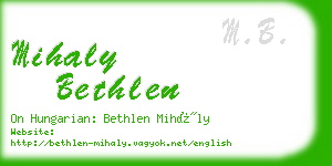 mihaly bethlen business card